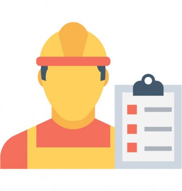 Mühendis düz vektör simgesi