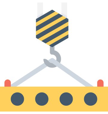 Konteyner Vinç düz vektör simgesi