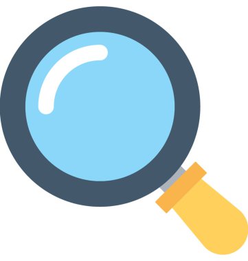 Büyüteç düz vektör simgesi