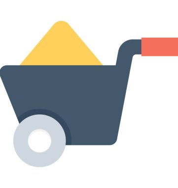 El arabası düz vektör simgesi