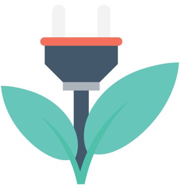 Eko enerji düz vektör simgesi