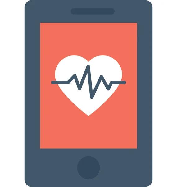 Saúde App Flat Vector Ícone — Vetor de Stock