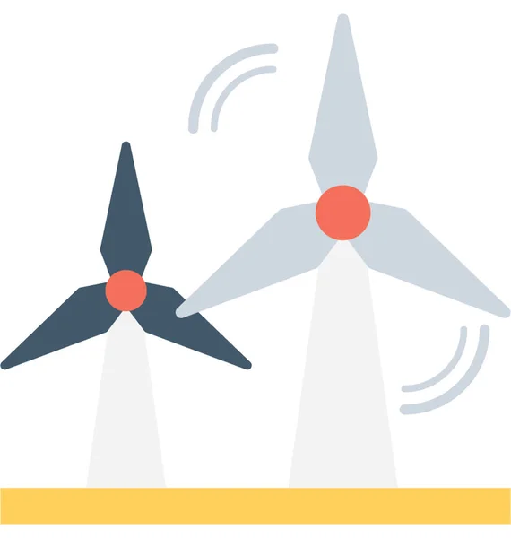 Windmühle Flache Vektor Symbol — Stockvektor