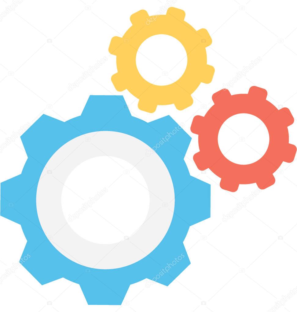 Cogs Flat Vector Icon