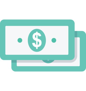 Banknot düz vektör simgesi