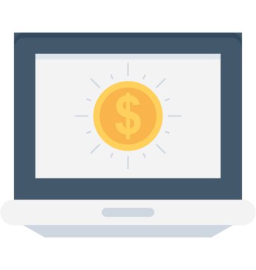 Online iş düz vektör simgesi