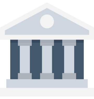 bank düz vektör simgesi