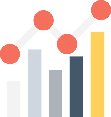Çubuk grafik düz vektör simgesi