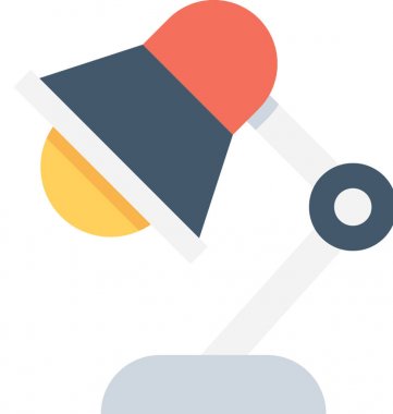 Masa lambası düz vektör simgesi