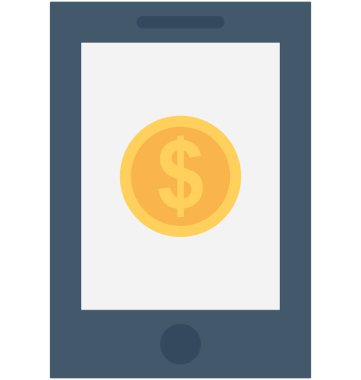 E ticaret düz vektör simgesi