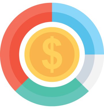 Dolar düz vektör simgesi