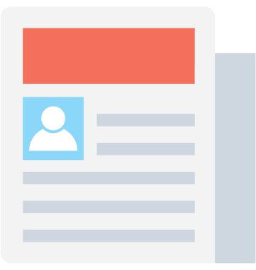 CV düz vektör simgesi