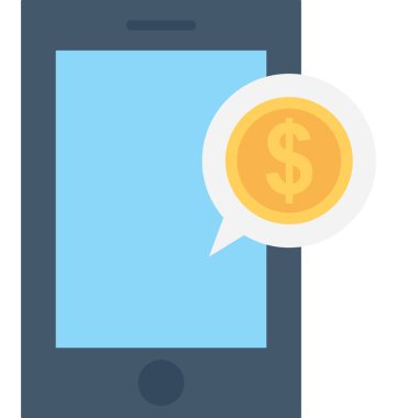 SMS Bankacılığı düz vektör simgesi