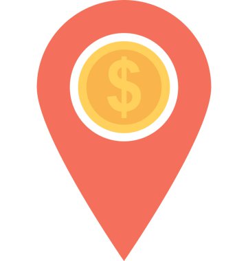 Banka yer düz vektör simgesi