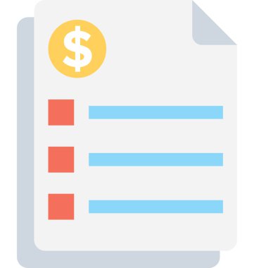 Kontrol Listesi Düz Vektör Simgesi