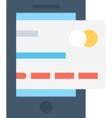 Mcommerce düz vektör simgesi