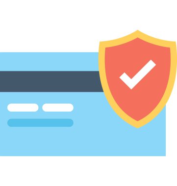 Kart güvenlik düz vektör simgesi