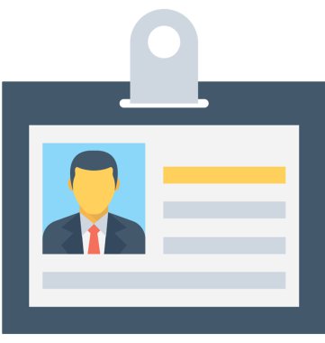 kimlik kartı düz vektör simgesi