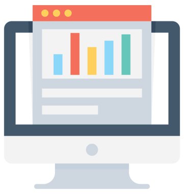 Web Analytics düz vektör simgesi