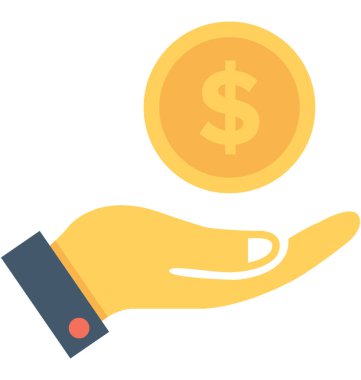 Ödeme düz vektör simgesi