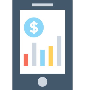 Mobil grafik düz vektör simgesi