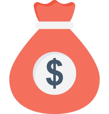 Para çuval düz vektör simgesi