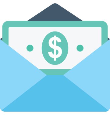 Banknot düz vektör simgesi