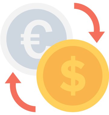 Dolar döviz düz vektör simgesi
