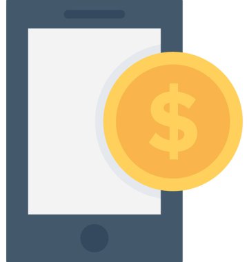 Mcommerce düz vektör simgesi