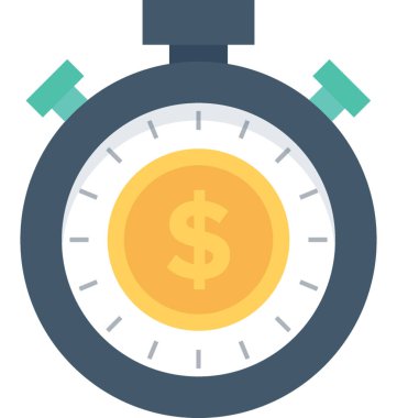 Para düz vektör simge Zamanı