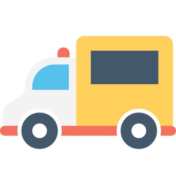 ambülans düz vektör simgesi