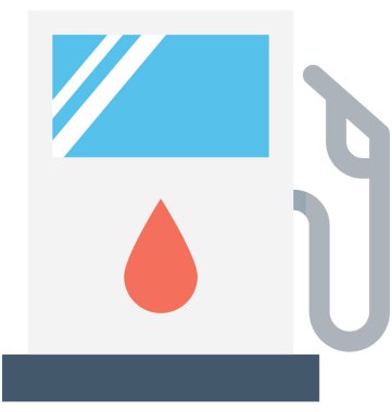 Benzin istasyonu düz vektör simgesi