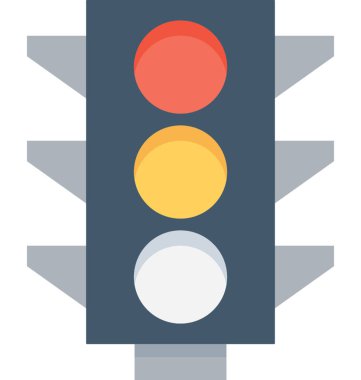 Trafik ışıkları düz vektör simgesi