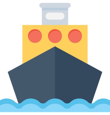 Gemi Düz Vektör Simgesi