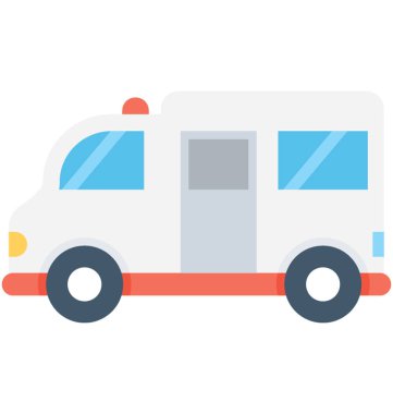 ambülans düz vektör simgesi