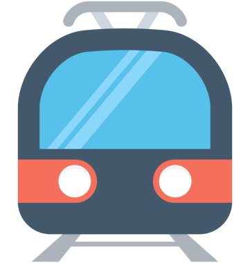 Tramvay düz vektör simgesi