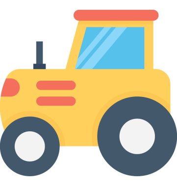 Traktör düz vektör simgesi