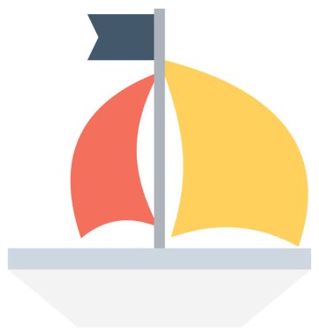 yelkenli düz vektör simgesi