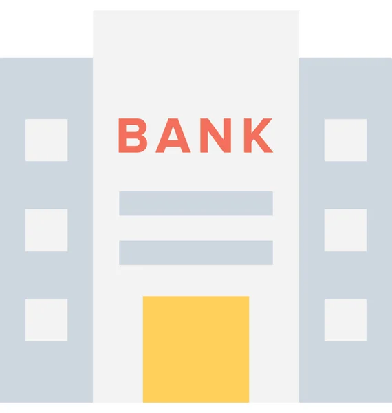 Bank Flat Vektor Symbol — Stockvektor