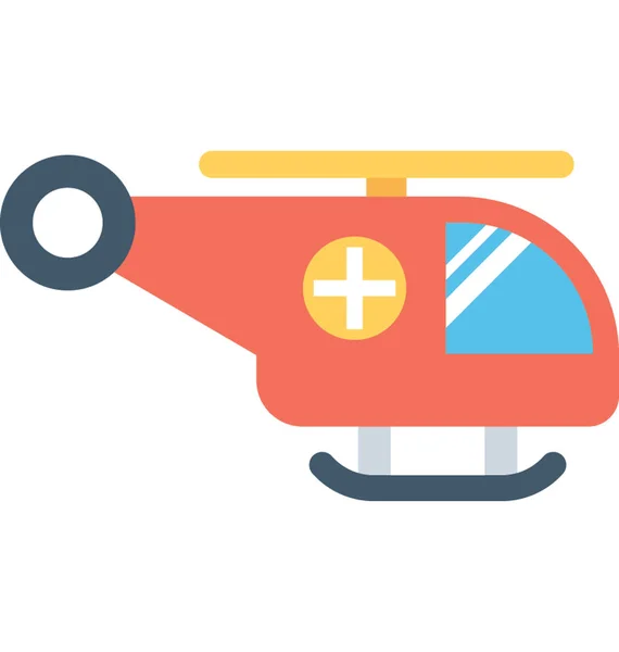 Helicopter Flat Vector Icon — Stock Vector