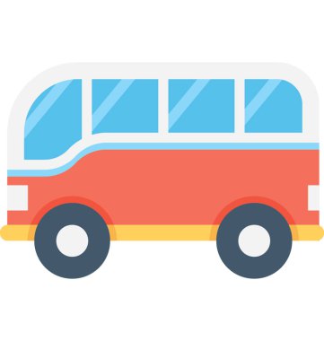 Otobüs Düz Vektör Simgesi