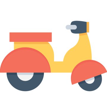 scooter düz vektör simgesi