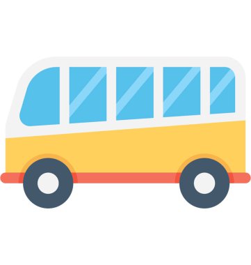 Otobüs Düz Vektör Simgesi