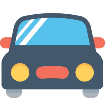 Otomobil Düz Vektör Simgesi