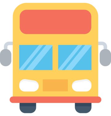 Otobüs Düz Vektör Simgesi