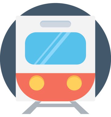 Tramvay düz vektör simgesi