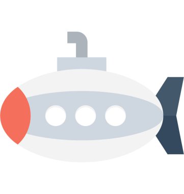 Denizaltı düz vektör simgesi