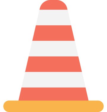 Trafik koni düz vektör simgesi