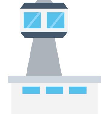 Kontrol kulesi düz vektör simgesi