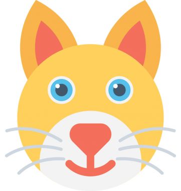 Kedi düz vektör simgesi